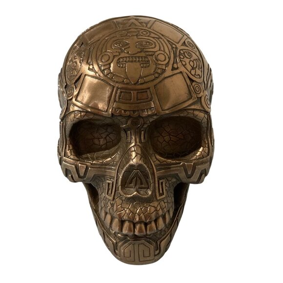 Aztec Bronze Colored Skull Decor - Picture 1 of 9